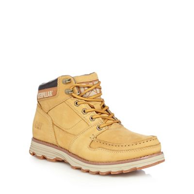 Caterpillar Tan leather 'Receptive' leather apron boots